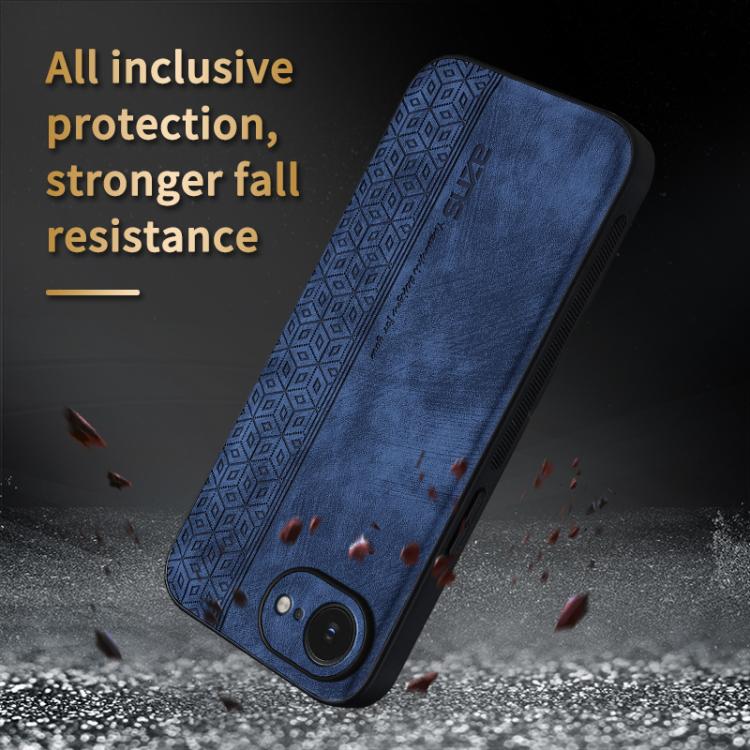 For iPhone 16e / 17e AZNS 3D Embossed Skin Feel Phone Case(Black)