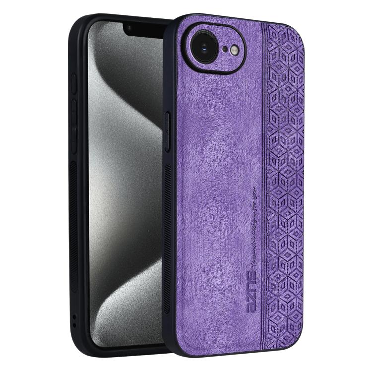 For iPhone 16e / 17e AZNS 3D Embossed Skin Feel Phone Case(Purple)