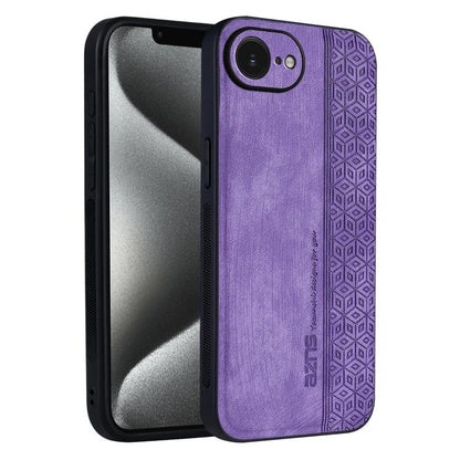 For iPhone 16e / 17e AZNS 3D Embossed Skin Feel Phone Case(Purple)