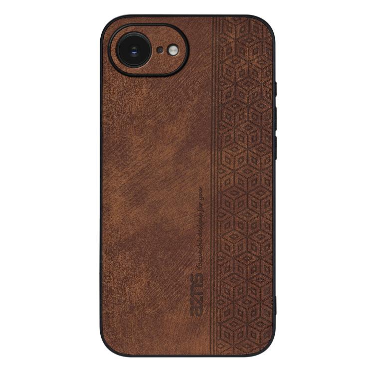 For iPhone 16e / 17e AZNS 3D Embossed Skin Feel Phone Case(Brown)