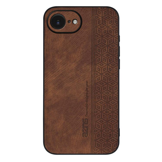 For iPhone 16e / 17e AZNS 3D Embossed Skin Feel Phone Case(Brown)