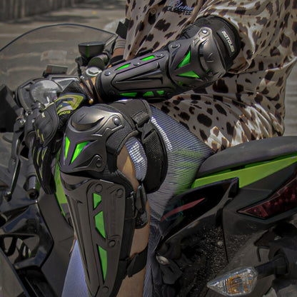 Motolsg MT-05 Motorcycle Bicycle Riding Protective Gear 4 in 1 Elbow Pads(Green)