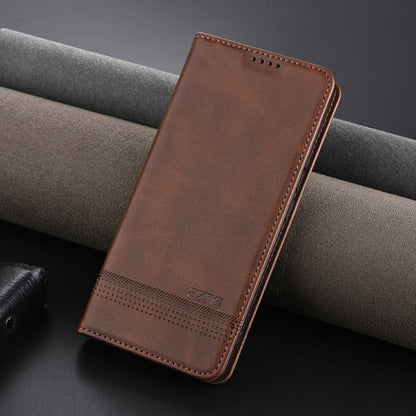For OPPO Find X7 AZNS Magnetic Calf Texture Flip Leather Phone Case(Dark Brown)