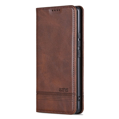 For OPPO Find X7 AZNS Magnetic Calf Texture Flip Leather Phone Case(Dark Brown)