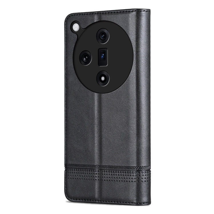 For OPPO Find X7 AZNS Magnetic Calf Texture Flip Leather Phone Case(Black)