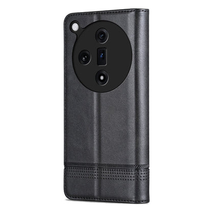 For OPPO Find X7 AZNS Magnetic Calf Texture Flip Leather Phone Case(Black)