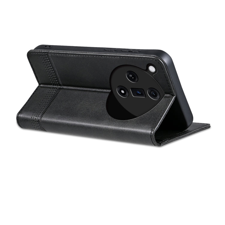 For OPPO Find X7 AZNS Magnetic Calf Texture Flip Leather Phone Case(Black)