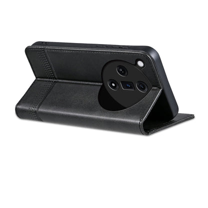 For OPPO Find X7 AZNS Magnetic Calf Texture Flip Leather Phone Case(Black)