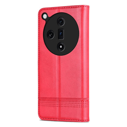 For OPPO Find X7 AZNS Magnetic Calf Texture Flip Leather Phone Case(Red)