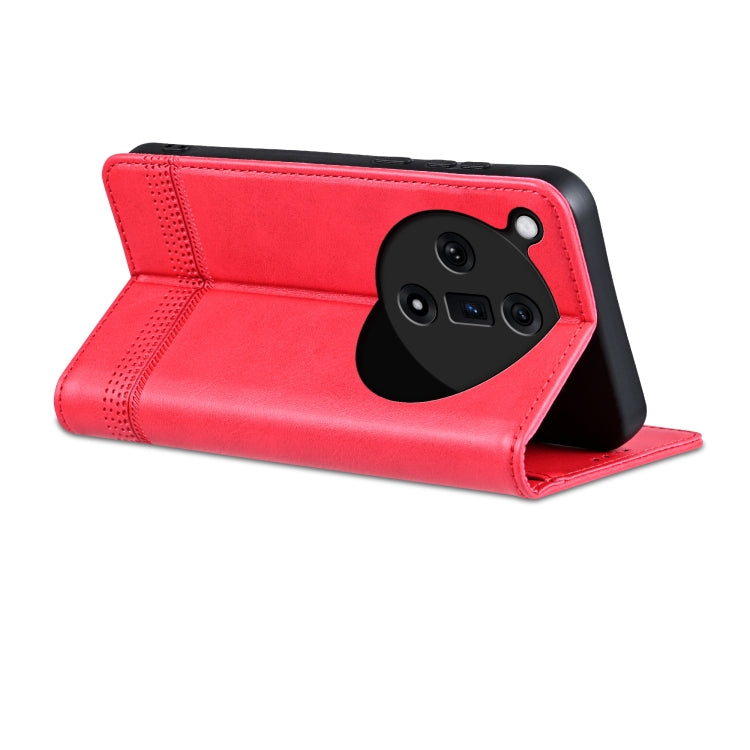 For OPPO Find X7 AZNS Magnetic Calf Texture Flip Leather Phone Case(Red)