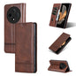 For OPPO A3 Pro 5G AZNS Magnetic Calf Texture Flip Leather Phone Case(Dark Brown)