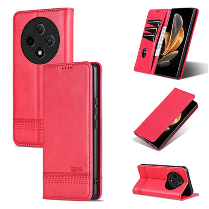 Pour OPPO A3 Pro 5G AZNS Étui de téléphone en cuir à rabat texturé magnétique (rouge)
