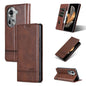 For OPPO Reno11 Global AZNS Magnetic Calf Texture Flip Leather Phone Case(Dark Brown)