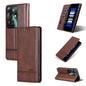 For OPPO Reno11 F AZNS Magnetic Calf Texture Flip Leather Phone Case(Dark Brown)