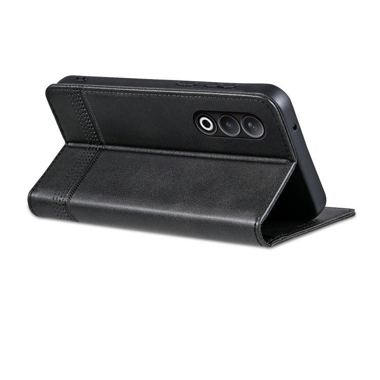 For OPPO K12 AZNS Magnetic Calf Texture Flip Leather Phone Case(Black)