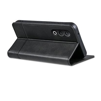 For OPPO K12 AZNS Magnetic Calf Texture Flip Leather Phone Case(Black)