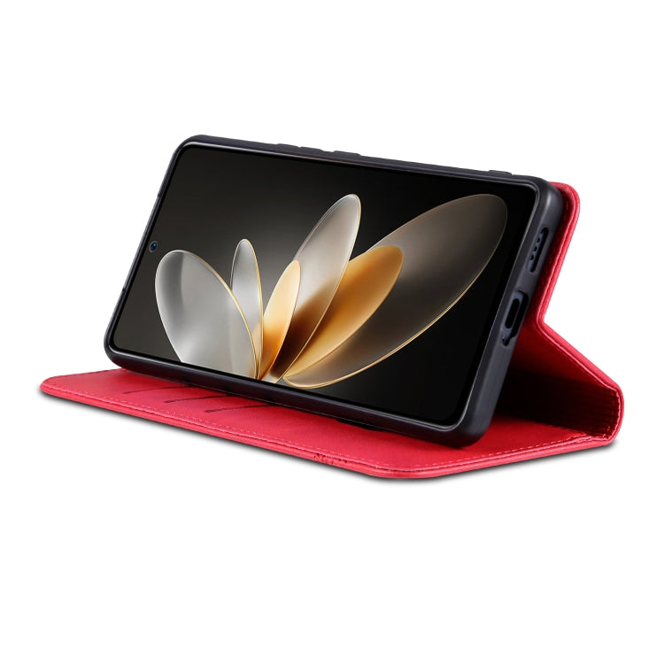 For OPPO K12x / OnePlus Nord CE4 Lite AZNS Magnetic Calf Texture Flip Leather Phone Case(Red)