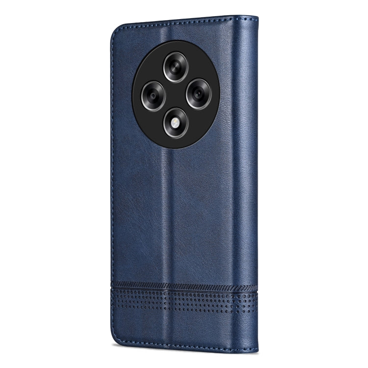 For OPPO A3 5G China AZNS Magnetic Calf Texture Flip Leather Phone Case(Dark Blue)