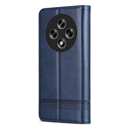 For OPPO A3 5G China AZNS Magnetic Calf Texture Flip Leather Phone Case(Dark Blue)