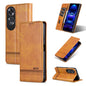 For OPPO A60 4G AZNS Magnetic Calf Texture Flip Leather Phone Case(Light Brown)