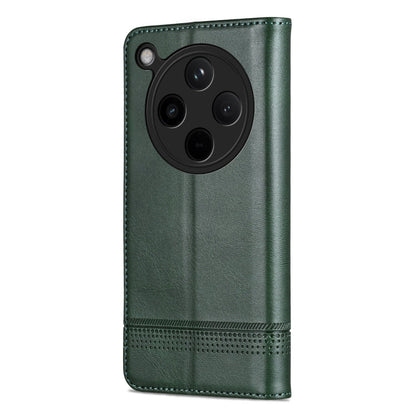 For OPPO Find X8 AZNS Magnetic Calf Texture Flip Leather Phone Case(Dark Green)