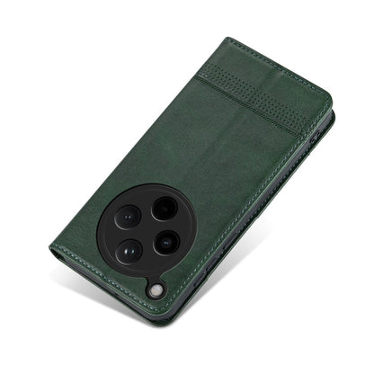 For OPPO Find X8 AZNS Magnetic Calf Texture Flip Leather Phone Case(Dark Green)