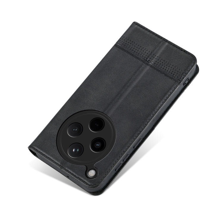 For OPPO Find X8 AZNS Magnetic Calf Texture Flip Leather Phone Case(Black)