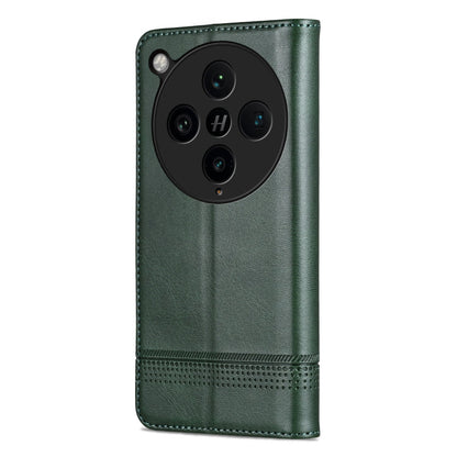 For OPPO Find X8 Pro AZNS Magnetic Calf Texture Flip Leather Phone Case(Dark Green)