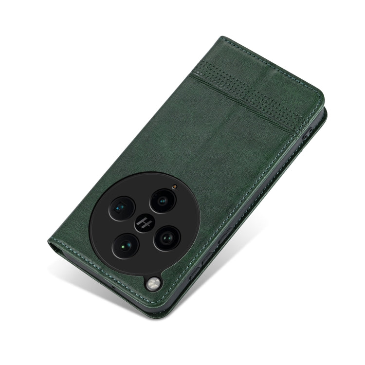For OPPO Find X8 Pro AZNS Magnetic Calf Texture Flip Leather Phone Case(Dark Green)