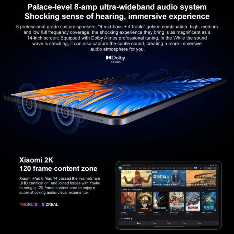 Xiaomi Pad 6 Max 14 inch, 16GB+1TB, MIUI 14 OS Qualcomm Snapdragon 8+ 4nm Octa Core, 10000mAh Battery(Black)