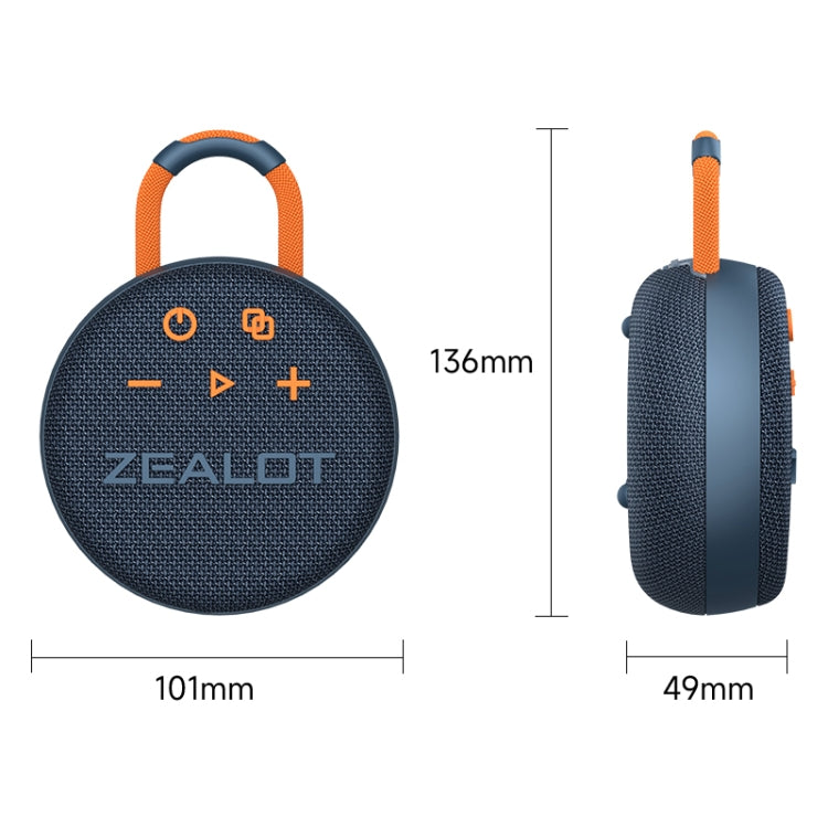Zealot S77 IPX7 Waterproof Portable Wireless Bluetooth Speaker(Orange)