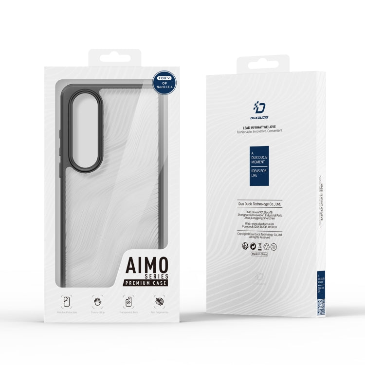 For OnePlus Nord CE4 DUX DUCIS Aimo Series TPU + PC Frosted Feel Phone Case(Black)