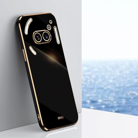 Pour Étui de téléphone TPU électroplaqué 6D à bords droits XINLI pour Nothing Phone 2A (Noir)