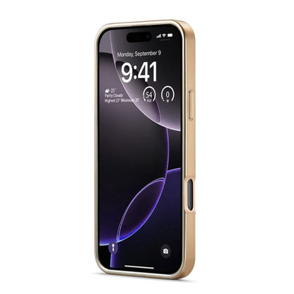 For iPhone 16 Pro Fierre Shann Python Texture Electroplating PU Phone Case(Brown)