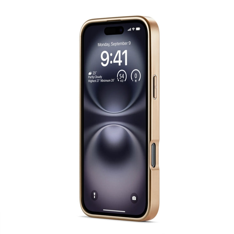For iPhone 16 Plus Fierre Shann Python Texture Electroplating PU Phone Case(Black)