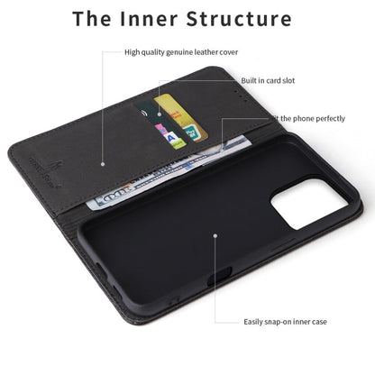 Pour iPhone 16 Pro Max Fierre Shann Coque de Téléphone en Cuir Véritable Magnétique Texture Crocodile (Noir)