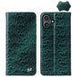 Pour iPhone 16 Étui de téléphone en cuir véritable magnétique Fierre Shann avec texture crocodile (Vert)