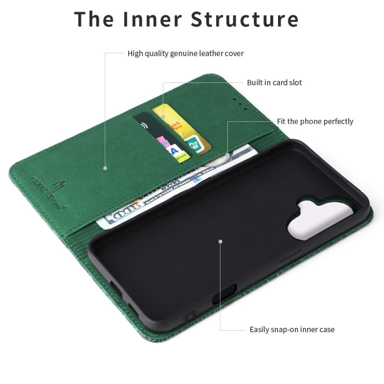 Pour iPhone 16 Étui de téléphone en cuir véritable magnétique Fierre Shann avec texture crocodile (Vert)