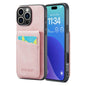 Pour iPhone 16 Pro Fierre Shann Crazy Horse Étui portefeuille arrière en PU (Rose)