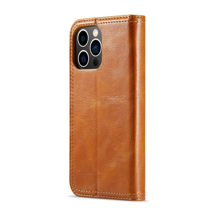 For iPhone 15 Plus Fierre Shann Vintage Bark Texture Wallet Leather Phone Case(Khaki)