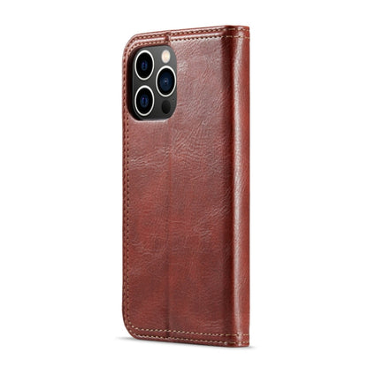 Pour iPhone 15, coque portefeuille en cuir texturé écorce Fierre Shann Vintage (marron)
