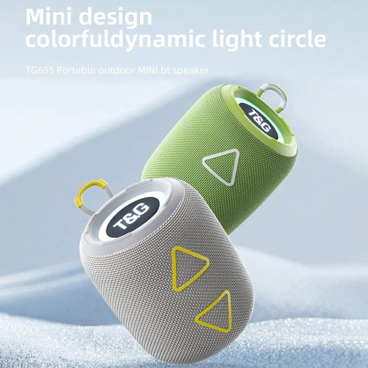T&G TG655 Outdoor Portable TWS Wireless Bluetooth Speaker LED Light Stereo Subwoofer(Green)
