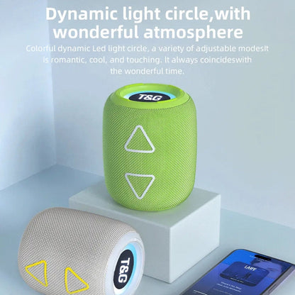 T&G TG655 Outdoor Portable TWS Wireless Bluetooth Speaker LED Light Stereo Subwoofer(Black)