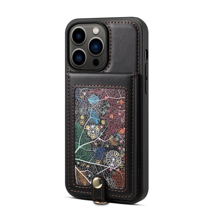 For iPhone 15 Plus ESEBLE Star Series Lanyard Holder Card Slot Phone Case(Black)