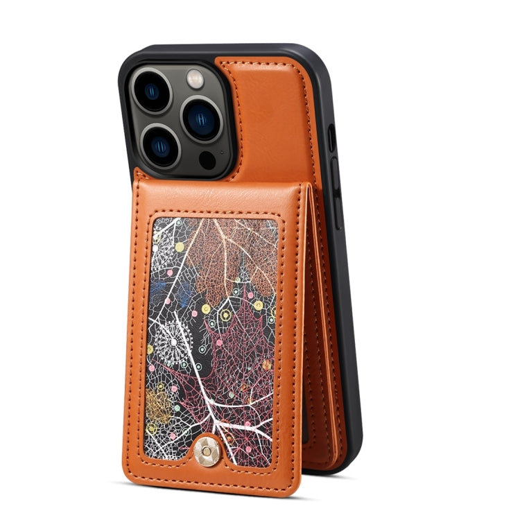 For iPhone 15 ESEBLE Star Series Lanyard Holder Card Slot Phone Case(Brown)