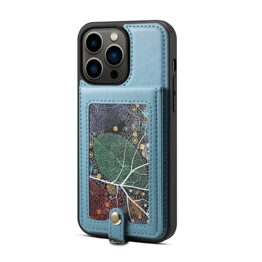 For iPhone 15 ESEBLE Star Series Lanyard Holder Card Slot Phone Case(Blue)