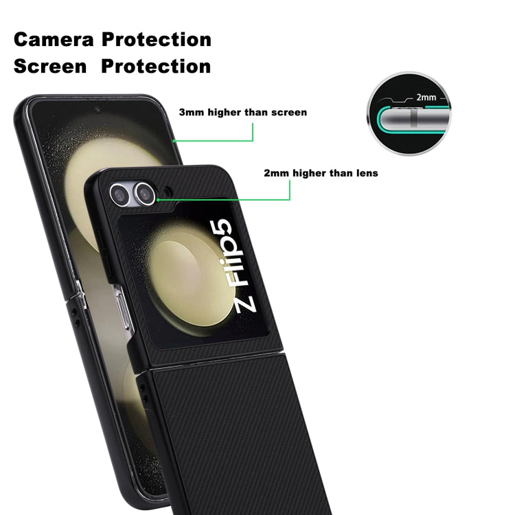For Samsung Galaxy Z Flip5 ViLi TC Series Kevlar Carbon Fiber Texture Phone Case(Black)