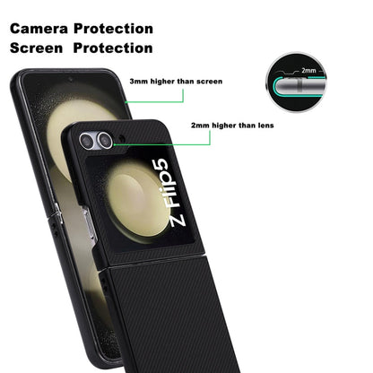 For Samsung Galaxy Z Flip5 ViLi TC Series Kevlar Carbon Fiber Texture Phone Case(Black)