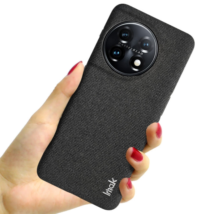 Pour OnePlus 11 5G Étui de téléphone en tissu texturé PU + PC de la série imak Ruiyi (Noir)