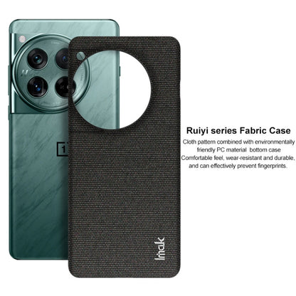 Pour Étui de téléphone en tissu texturé imak Ruiyi Series en PU + PC pour OnePlus 12 5G (Noir)